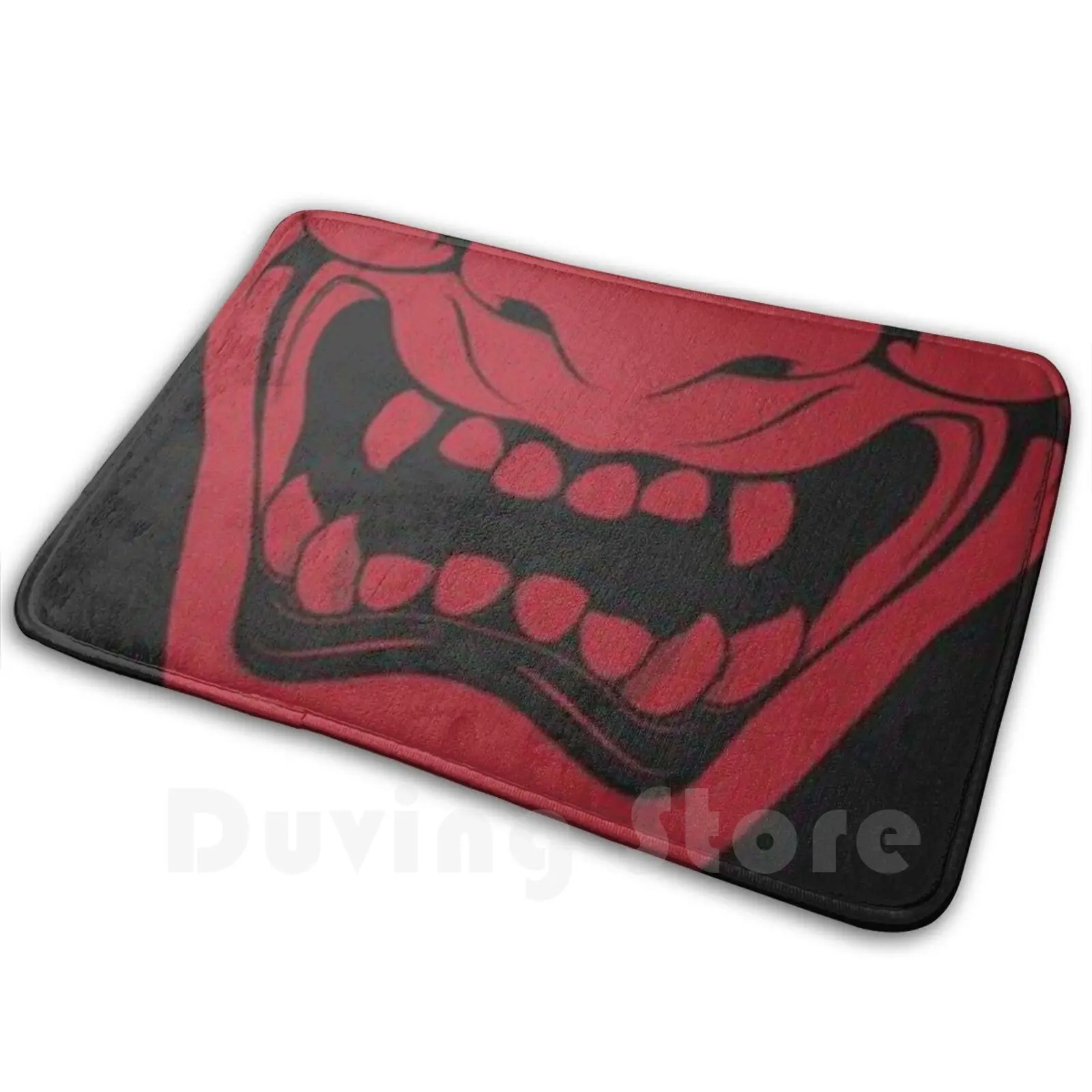 Demon Mouth Soft Non-Slip Mat Rug Carpet Cushion Anime Oni Devil Shonen Japan Fear Funny Cool Black Red