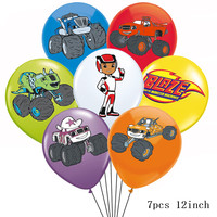 Blaze Monster Party Supplies Machines Ballons Happy Birthday Banner Decorations Boys Favors Checkered Racing Car Balloon Toys