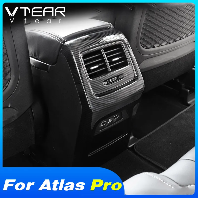 Vtear Car Armrest Rear Air Outlet Cover Interior Decoration Styling Air Vent Accessories Cover For Geely Atlas Pro Azkarra 2023