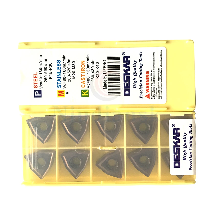 Inserções de metal duro em forma de pêssego, ferramentas de torno cnc para corte de alta qualidade, 10 peças