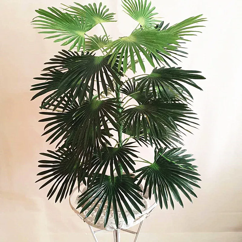 

Artificial Large Palm Tree Branch Tropical Green Plants Rare Potted Silk Banyan Christmas Hotel Office Home Decor