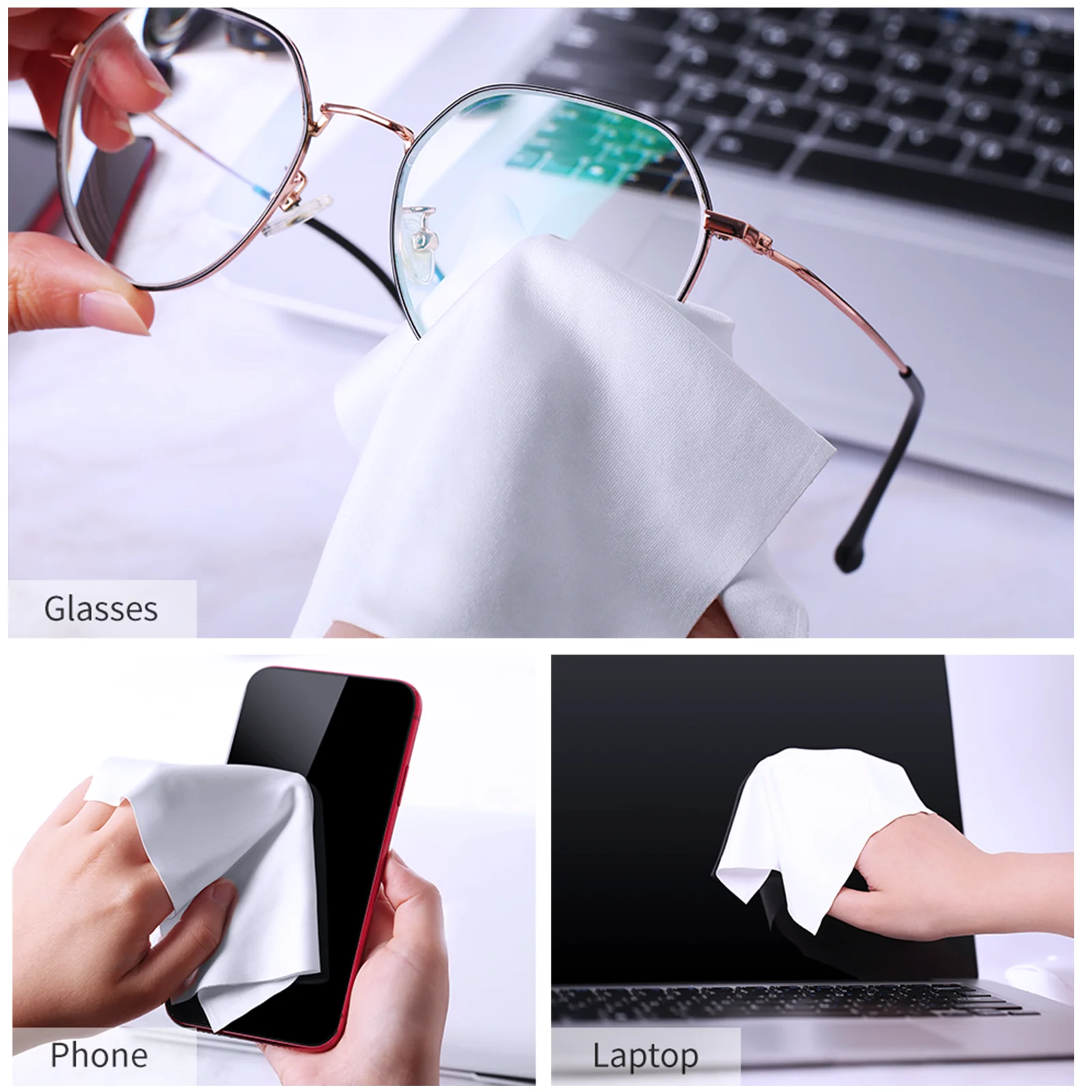 K&F Concept 5Pack Individually Vacuum Wrapped Microfiber Cleaning Cloths for Camera Lens Glasses Phones LCD Screens