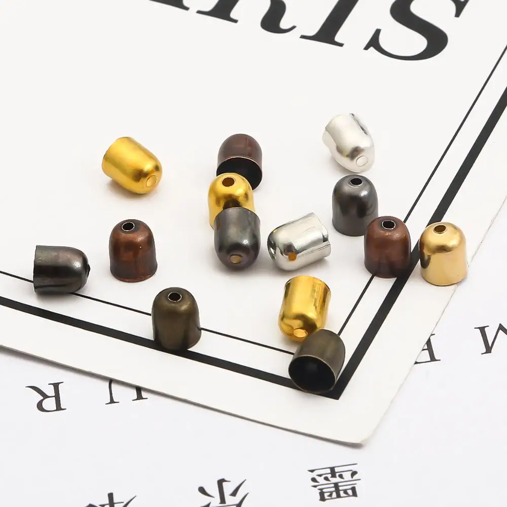50-100 stücke Multisize Quaste Caps Leder Cords Crimp Ende Perlen Armbänder Schnalle Finden Kappe Für DIY Schmuck Machen zubehör