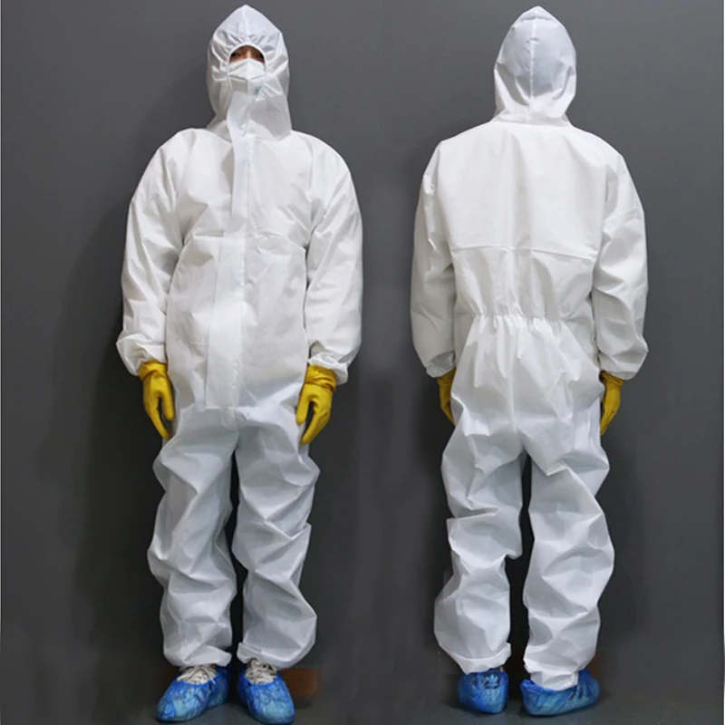 

Disposable Protective isolation Clothing Unisex Non-woven Hooded Safety Full body Protection Workwear Laboratory Coveralls