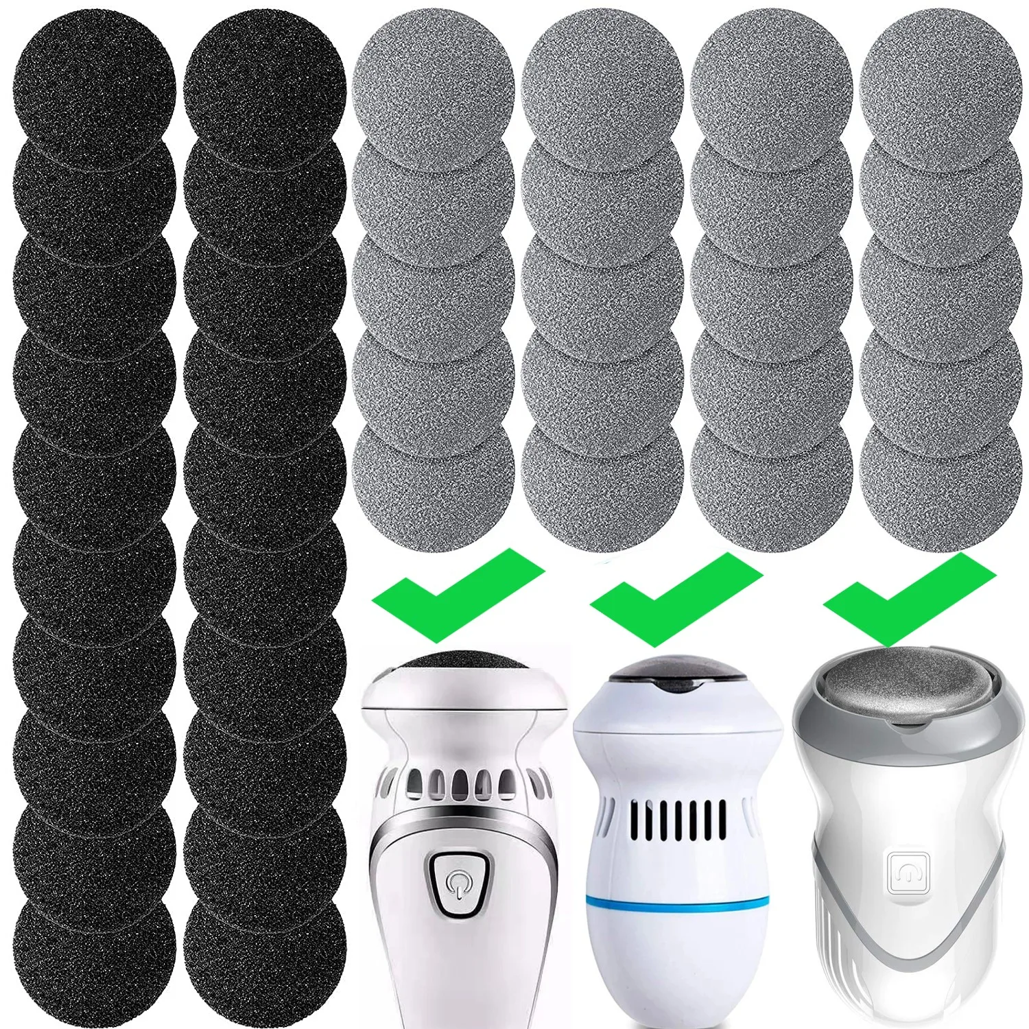 

Foot Care Tool Heads Dead Hard Skin Callus Remover Refills Grinder Replacement Rollers File Feet Care Tool 10/20/40 Pcs