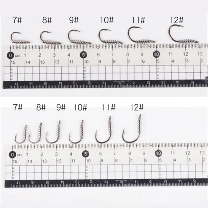 10pcs/lot High Carbon Steel Spring Hook Barbed Swivel Carp Jig Fly Fishing Hooks With Hole For Fishing Tackle Accessories jig