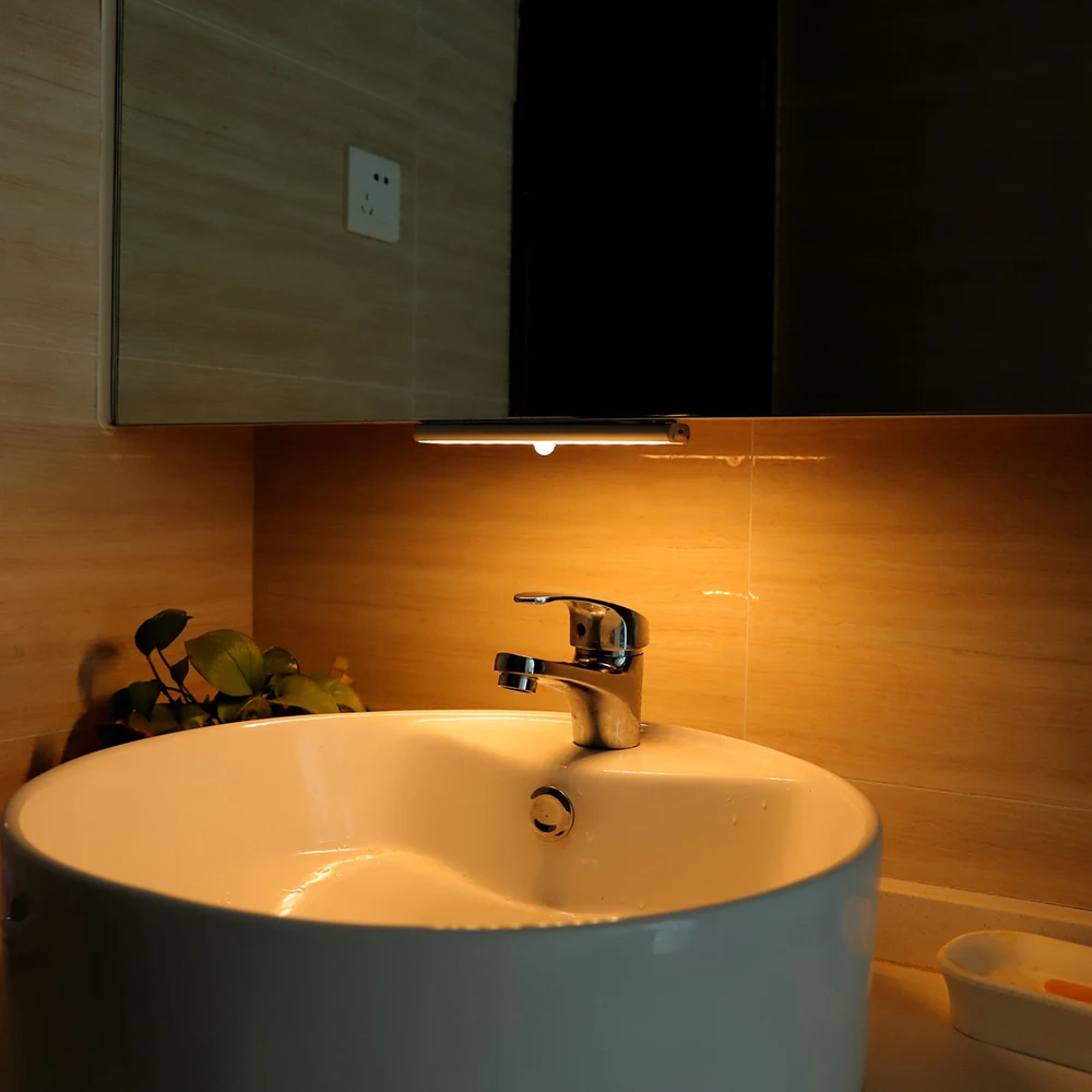 1/2/3Pcs 19cm PIR Motion Sensor Light LED Under Cabinet Light Battery Powered Wall Lamp for Kitchen Corridor Wardrobe Night Lamp