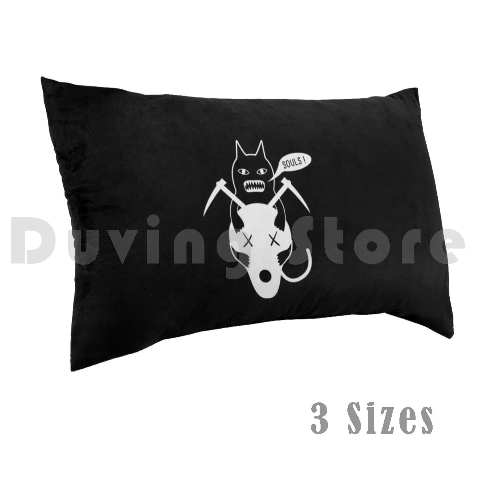 Cat Got Your Soul ? GiftPillow case Cats Skull Skulls Skeleton Skeletons Grim Reaper Grim Reaper Dark