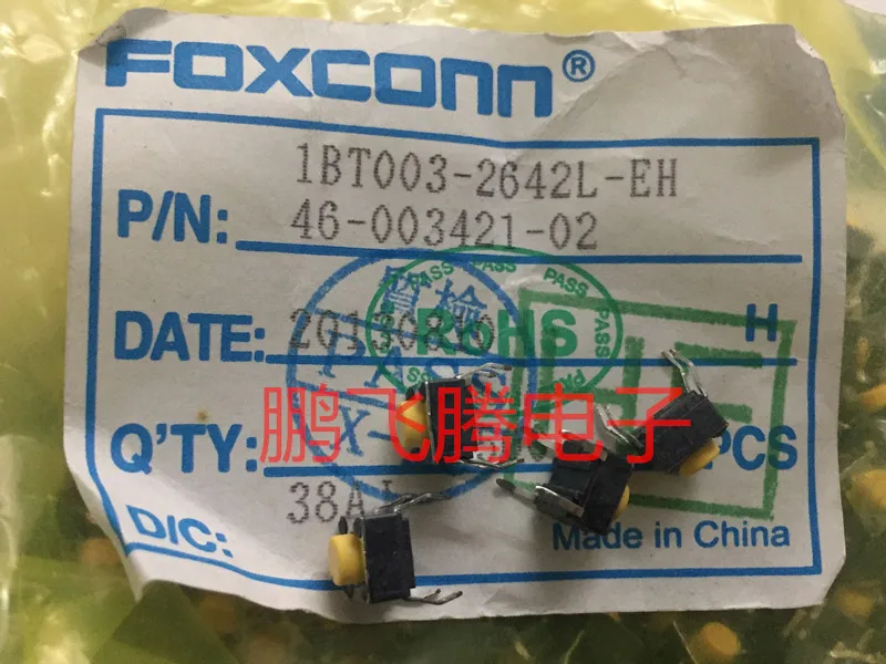 10PCS/lot Taiwan FOXCONN 1BT003-2642L-EH touch switch 6*6*5 in-line 4-pin key switch advanced induction cooker inching button