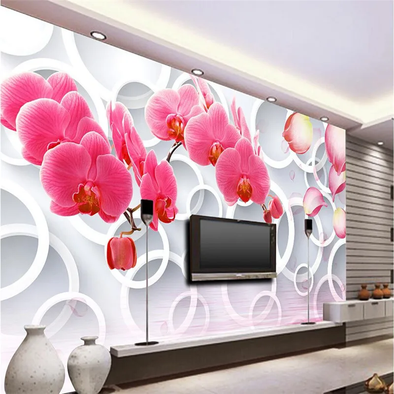 

wellyu 3d mural decor photo backdrop Photography large mural paradise pink circle living room restaurant wall painting mural3d