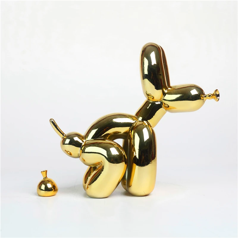 

Hot Sale Balloon Dog Statue Resin Animal Sculpture Home Decoration Balloon Dog Resin Craft Office Decor black gold