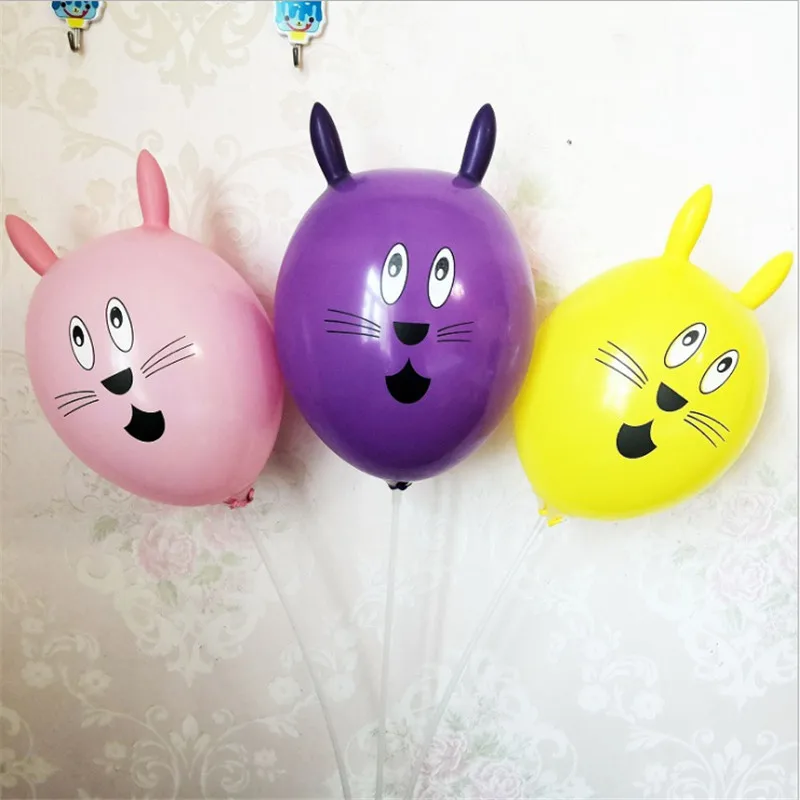 15 szt. Kolorowe gumowe końcówki królika helowego 12-calowy balon zwierzęcy Dekoracja urodzinowa dla dzieci na rocznicę — zdjęcie 6