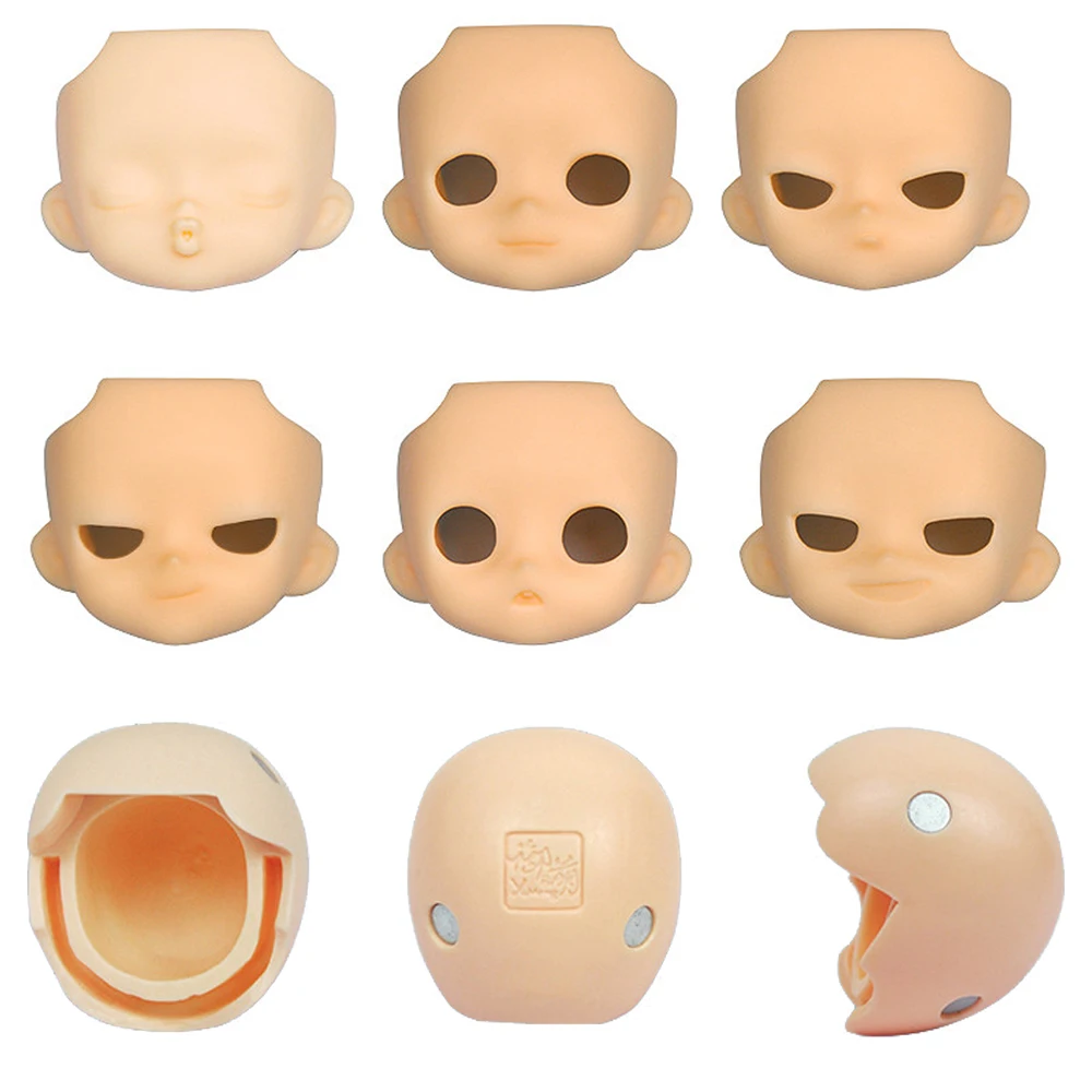 YMY Replacement Face Plates Without Makeup, Doll Head Skull for Gsc Ob11 Head Split Gsc Doll Face 1/12bjd Doll Accessories