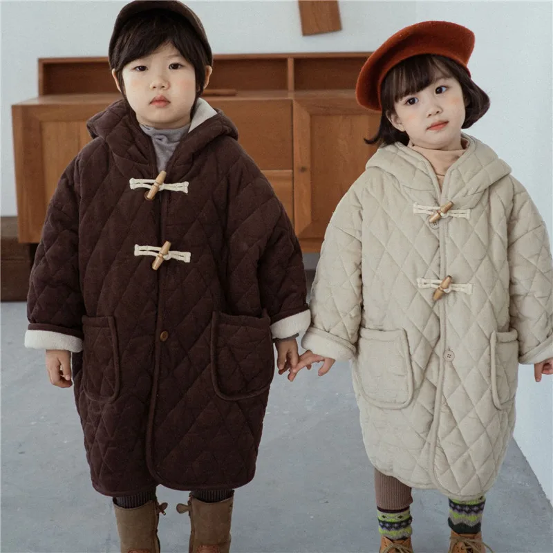 

Girls Baby's Kids Coat Jacket Outwear 2022 Classic Thicken Velvet Winter Autumn Top Cotton Cardigan Children's Clothing