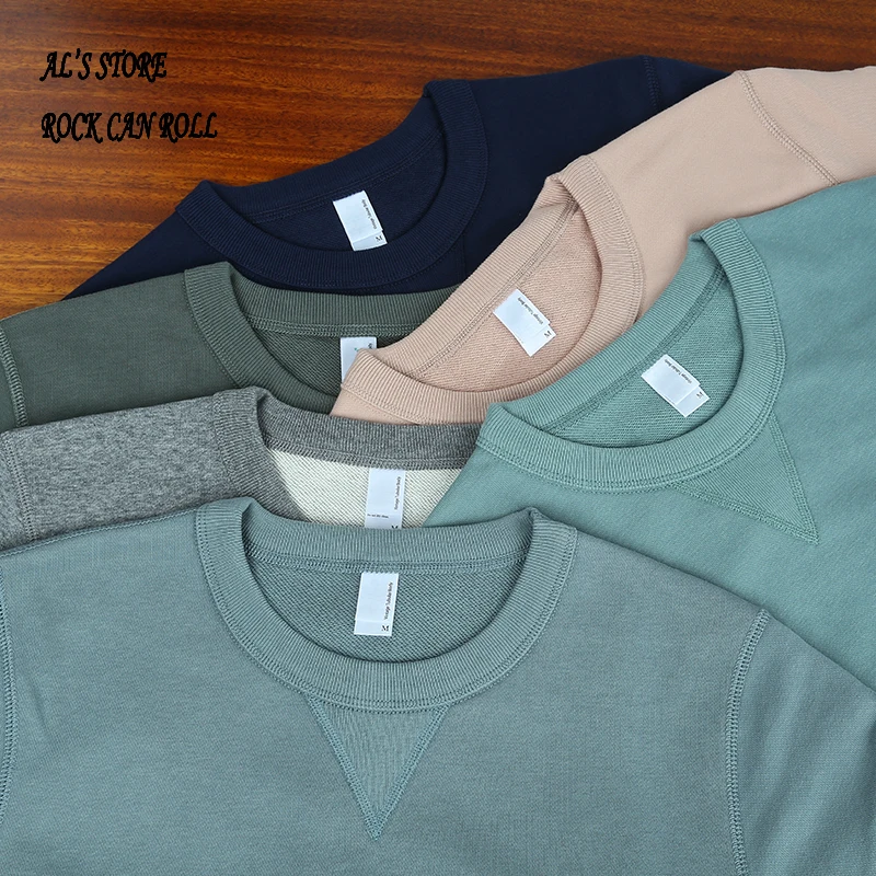 AL6163 Super Quality Heavy Thick Pullover Mans Big Cozy Flexible 400g 14.1oz Cotton Warm Shirt 10 Colors