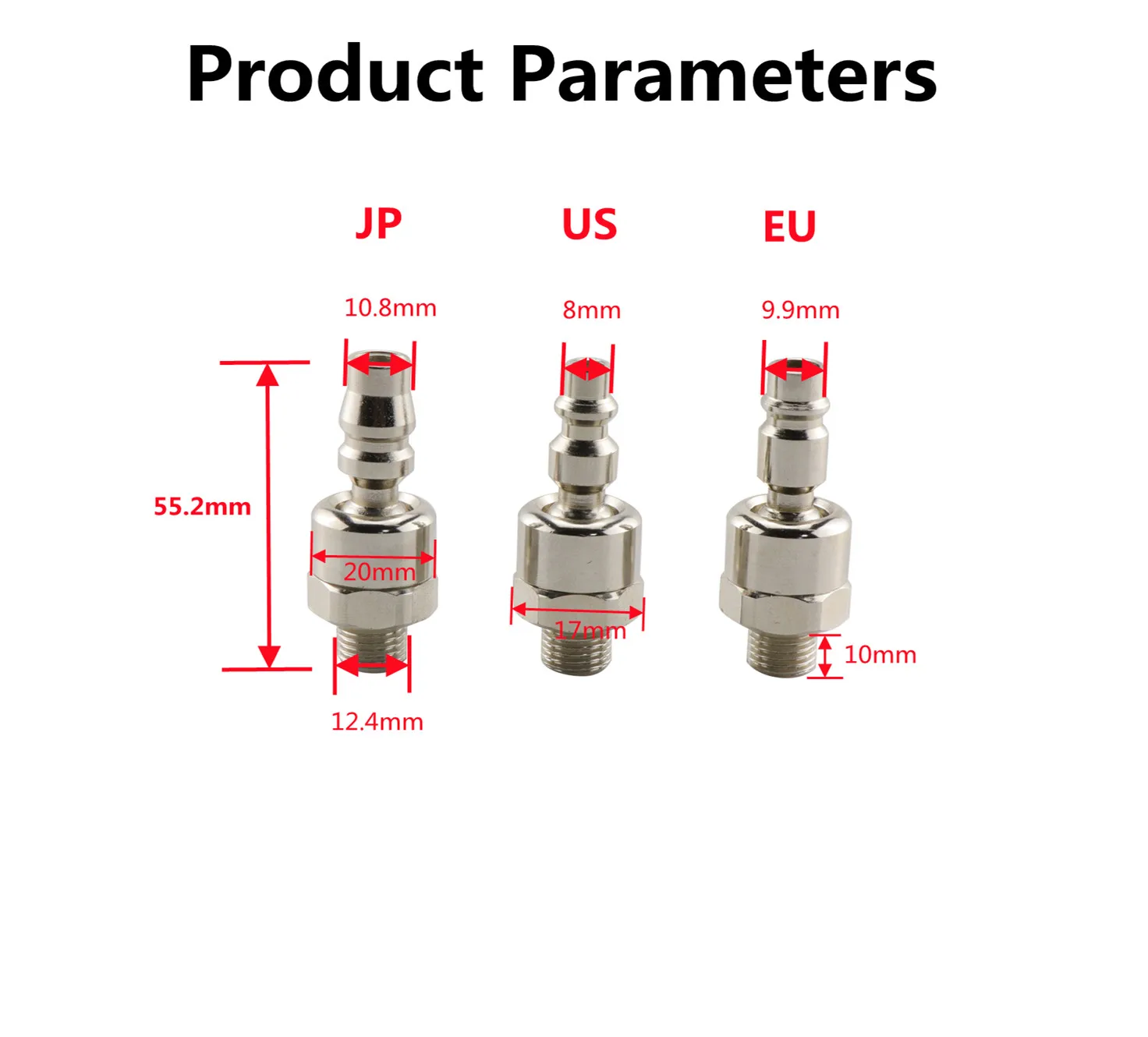 1/4 1/8 Universal Air Connector JP US EU Standard 360° Home Tools Air Plug Replacement Head Air Connector Accessories
