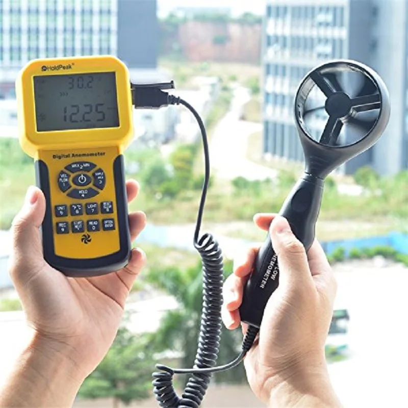 HoldPeak-Wind Speed Sensor, Digital Anemometer, Air Volume Measure Instrument Handheld Tester, Dropshipping, HP-826A, 0 ~ 30 m/s