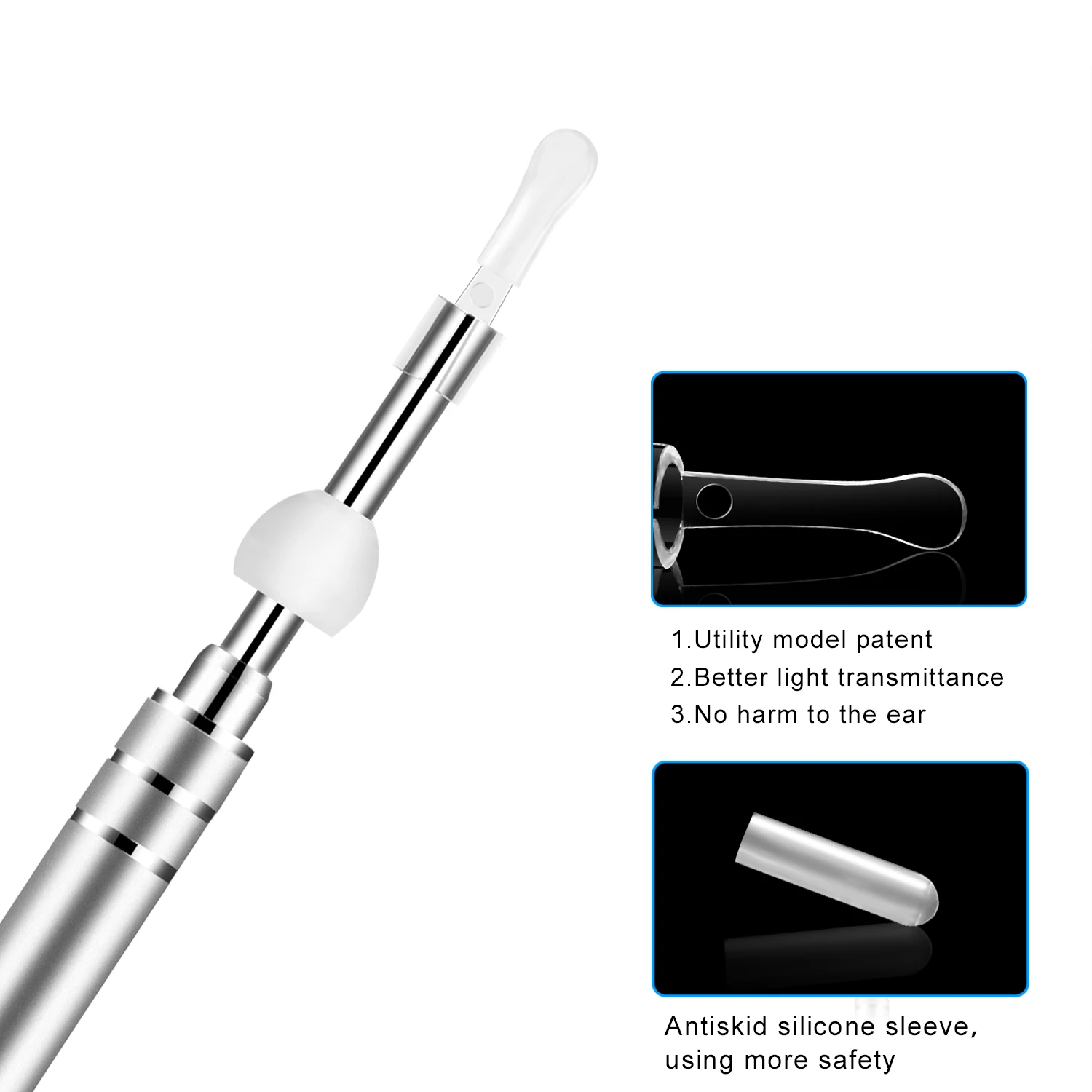 Mini WIFI Endoscope Camera 3.9MM 6 LEDs Three-in-one Interface USB Inspection Ear Nose Visual Health Care with Ear Pick Set