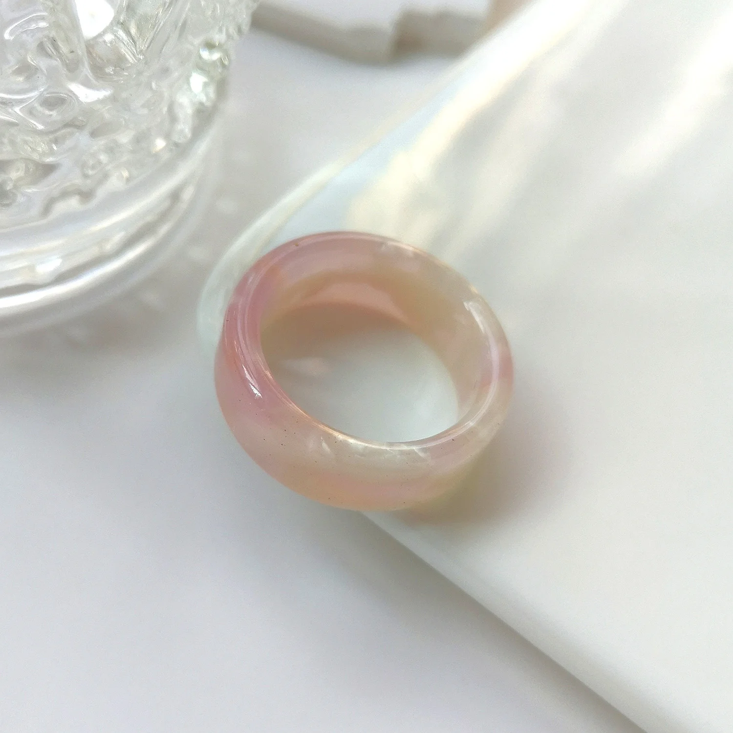 2025 New Temperament Colorful Resin Acrylic Ring For Women Candy Color Round Finger Ring Fashion Jewelry Gift