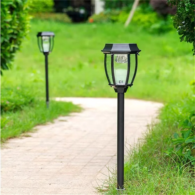 OULALA-Lámpara de césped contemporáneo para exteriores, iluminación negra, impermeable IP65, decoración de jardín de Villa