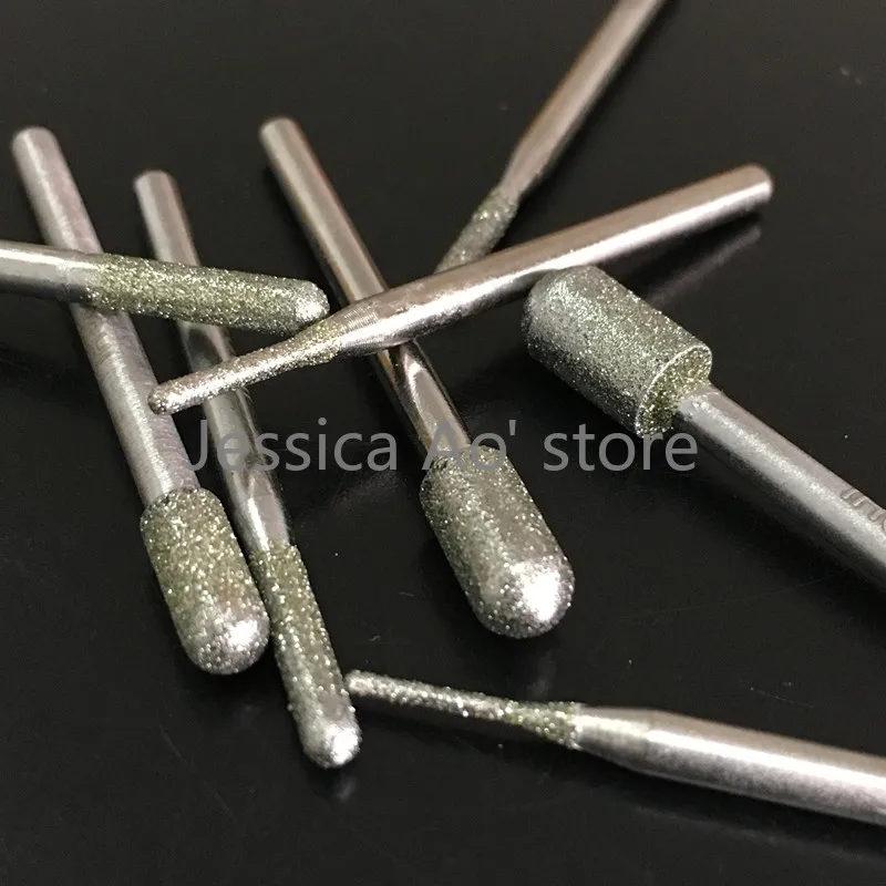 30pcs 1-3mm diamante e CBN accessori per utensili elettrici ad ago per rettifica ceramica metallo giada intaglio lucidatura diamante asta di macinazione