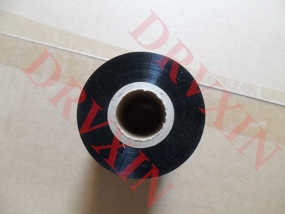 Factory wholesale 55mmx300m Resin-based ribbon black For Asian silver PET label Jewelry label/PVC label PP synthetic paper label