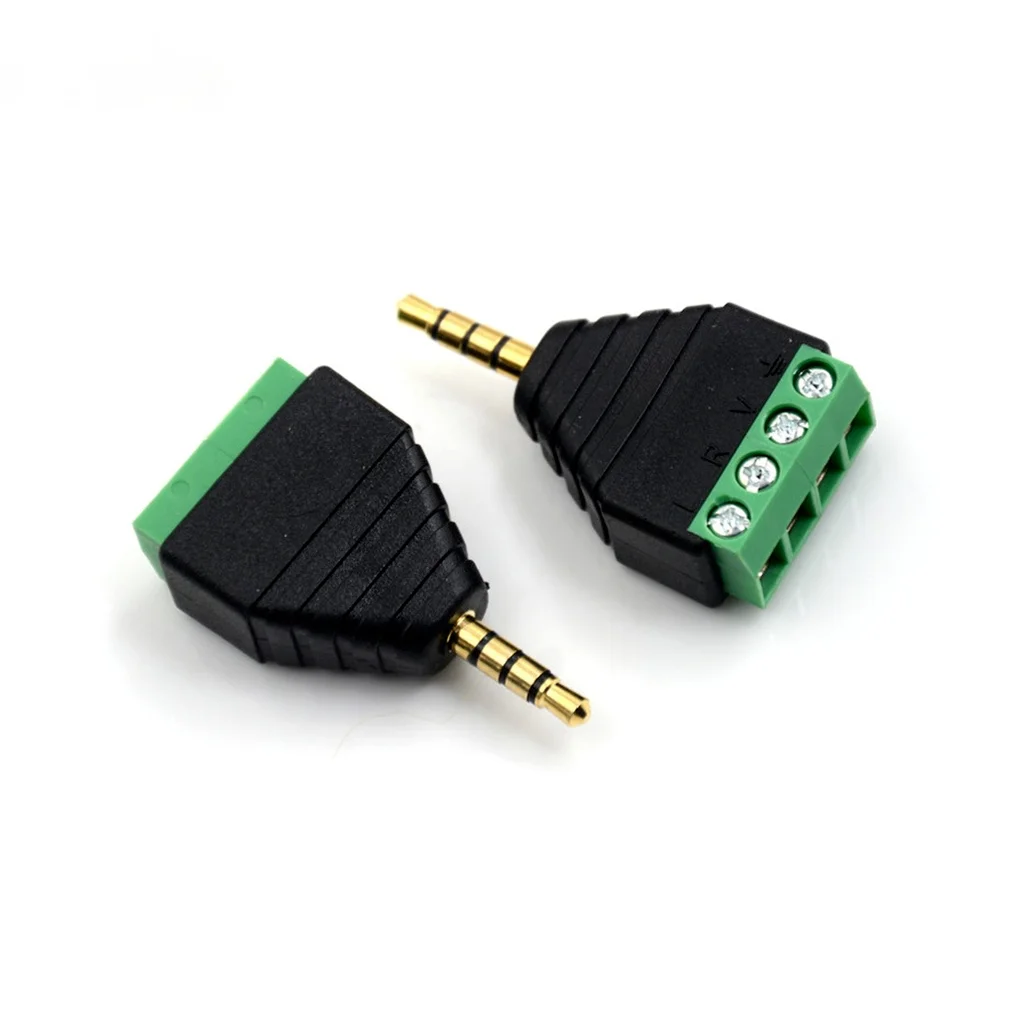 

3.5 mm male 4 pin Terminal Block Plug connector Video AV Balun 3.5mm 4 Pole Stereo Male to AV Screw Terminal Stereo Jack