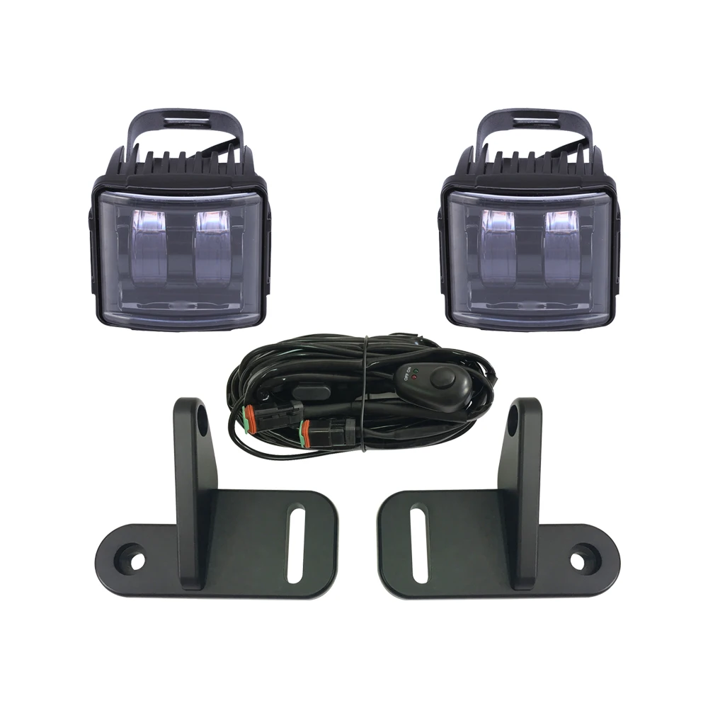 

2PCS A Pillar LED Pod Work Light Kit with mounting bracket for 2018+ Jeep Wrangler JL