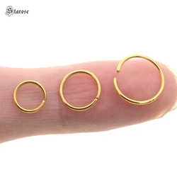 Starose 1pc 6/8/10mm Colore Oro Falso Anello Al Naso Orecchini Helix Piercing Daith Labret Falso Penetrante Trago Ear Piercing Conch Hoop