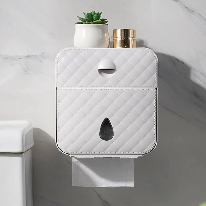 

Toilet Roll Holder Waterproof Paper Towel Holder Wall Mounted Wc Roll Paper Stand Case Tube Storage Box Bathroom Accessories