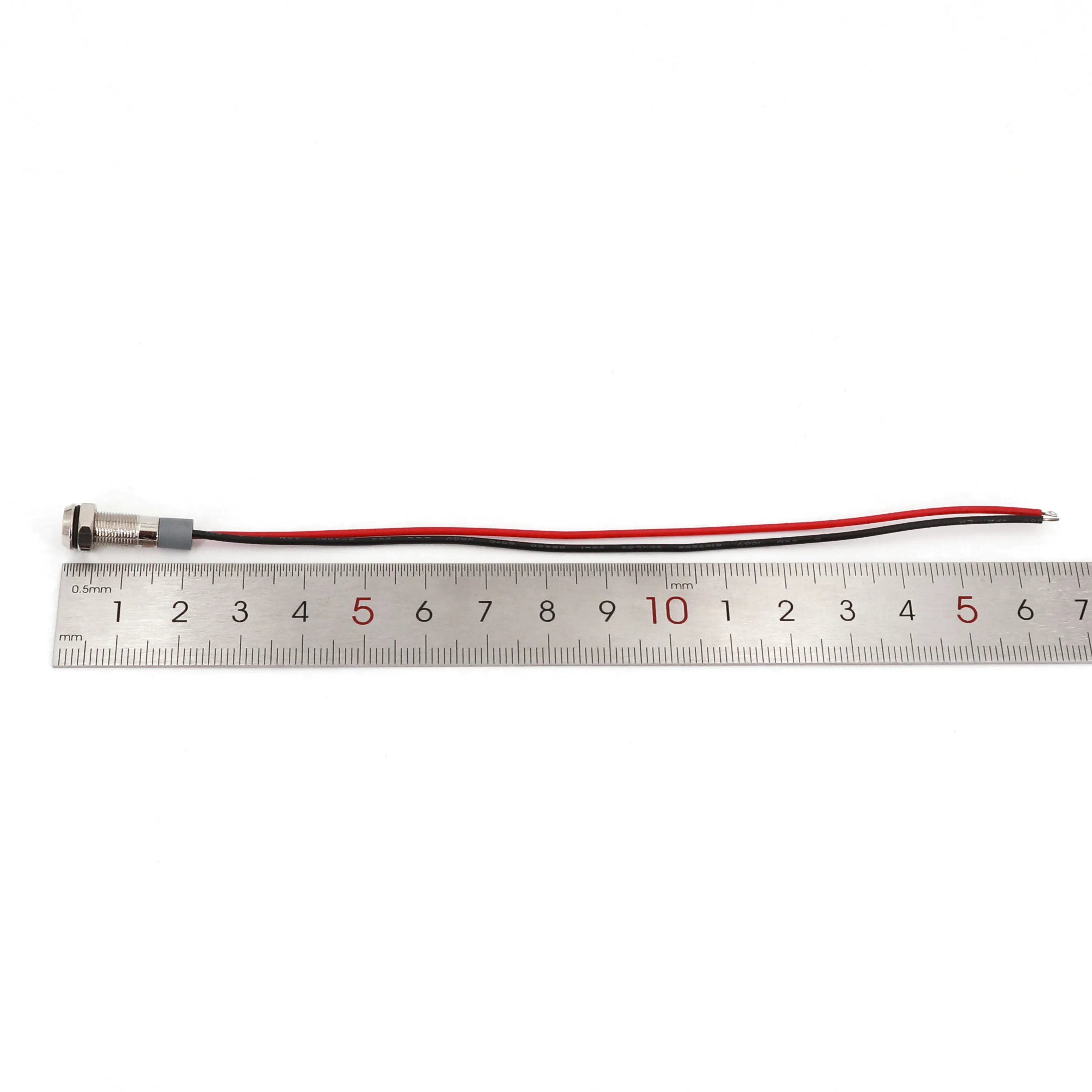 5Pcs Metal Waterproof 6mm Panel Mount 9-24VDC Mini LED Signal Indicator Light with Wire