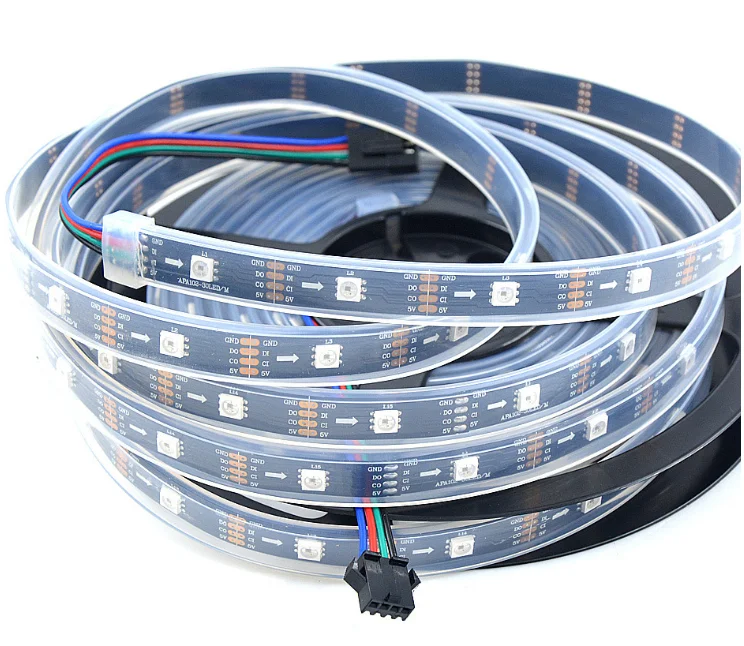 APA102 strip 30/60/144 leds/pixels SK9822 Smart led pixel strip DATA and CLCK seperately DC5V IP30/IP65/IP67