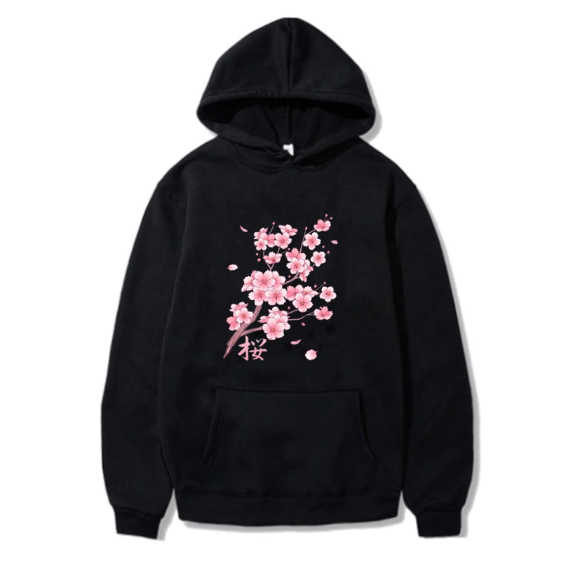 Hoodies Long Sleeve Sakura Kawaii Keep Warm Swearshirt Teenagers Plus Size for Women Man Fall Winter