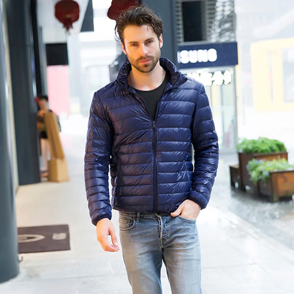 Chaqueta ultraligera informal para hombre, abrigo cortavientos de plumón de pato blanco, Parka cálida, ropa de moda, otoño e invierno, novedad de 2021