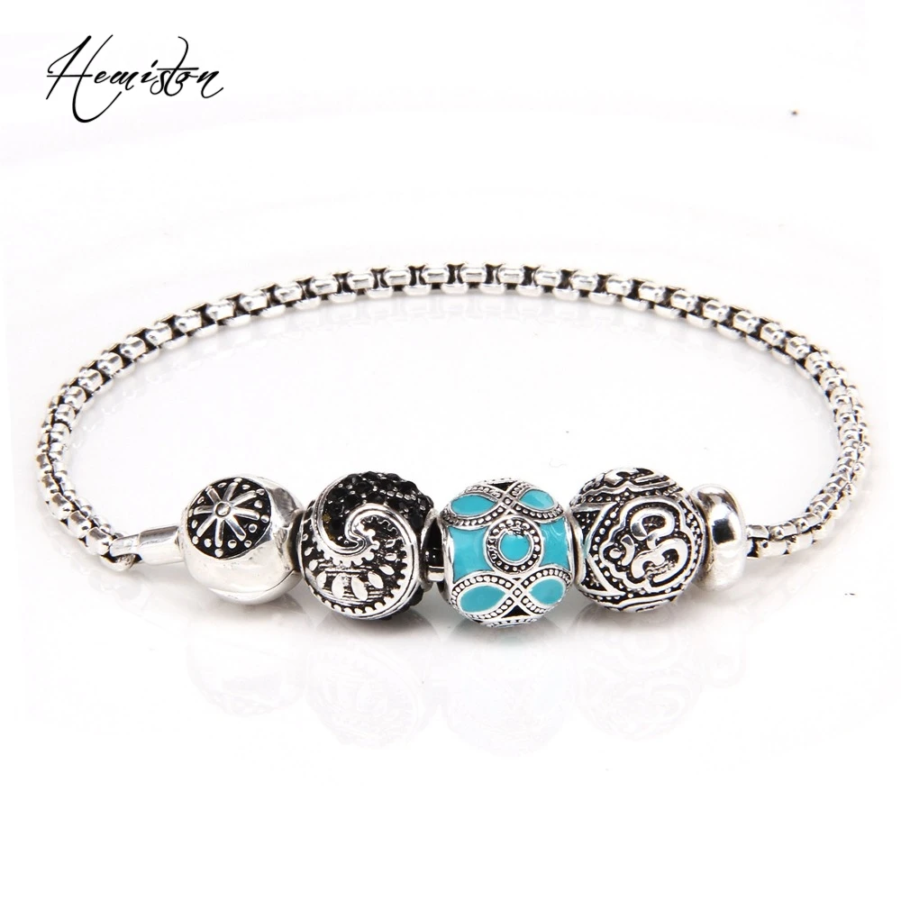 

Thomas KM Bead DIY Bracelet With OM MAORI ETHNIC Beads Stopper, Rebel Heart Style Bracelet For Men TS KB539