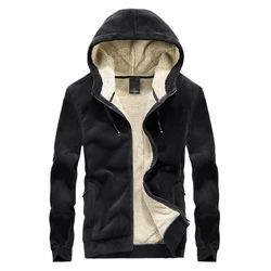2024 New Fashiong Winter Fleece Hoodie Sweatshirt Mens Thick Warm Coat Male Solid Color Jacket Men Brand Clothing 8XL