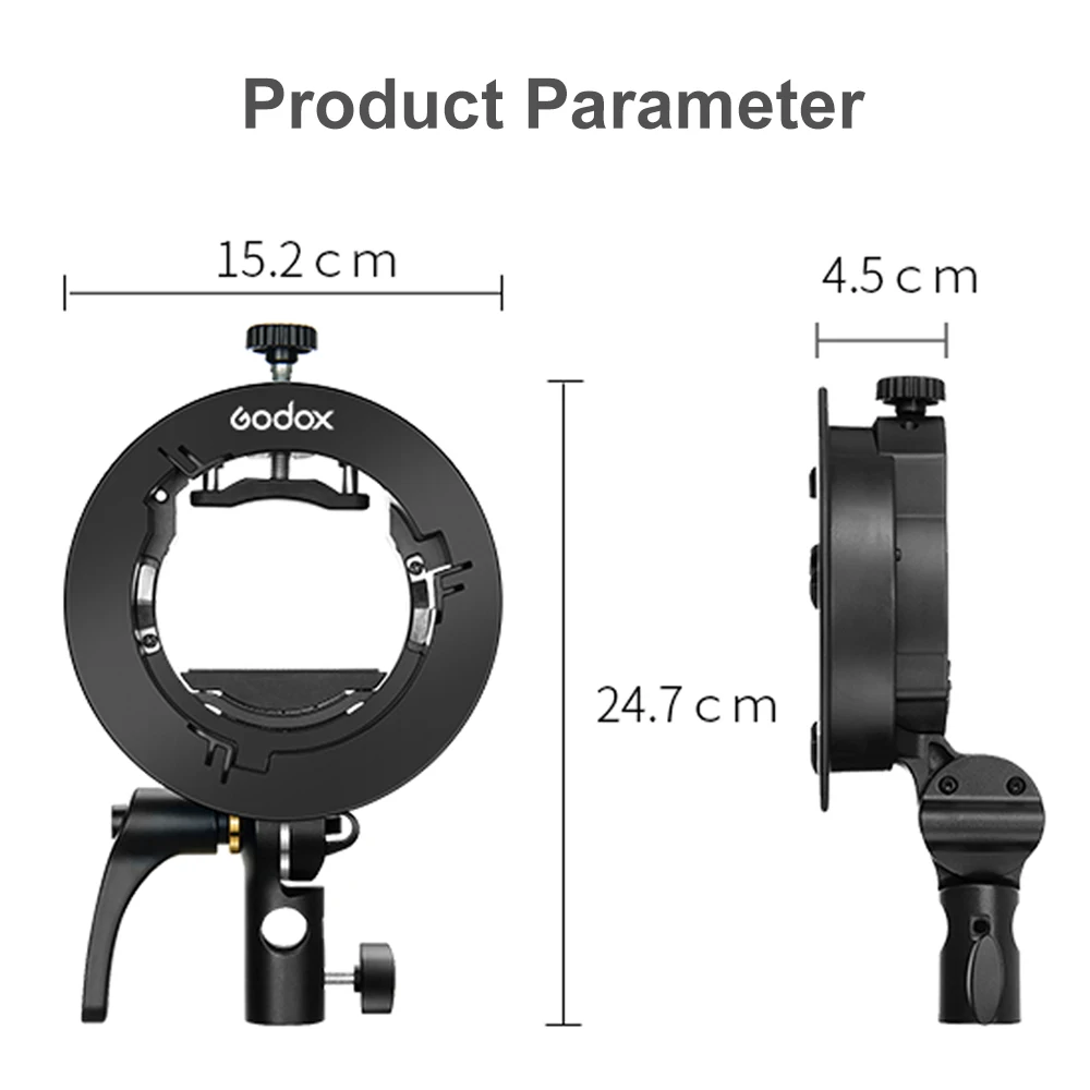 Godox S2 Bowens Mount Flash S-type Holder Bracket for Godox V1 V860II AD200 AD400PRO Speedlite Flash Snoot Softbox