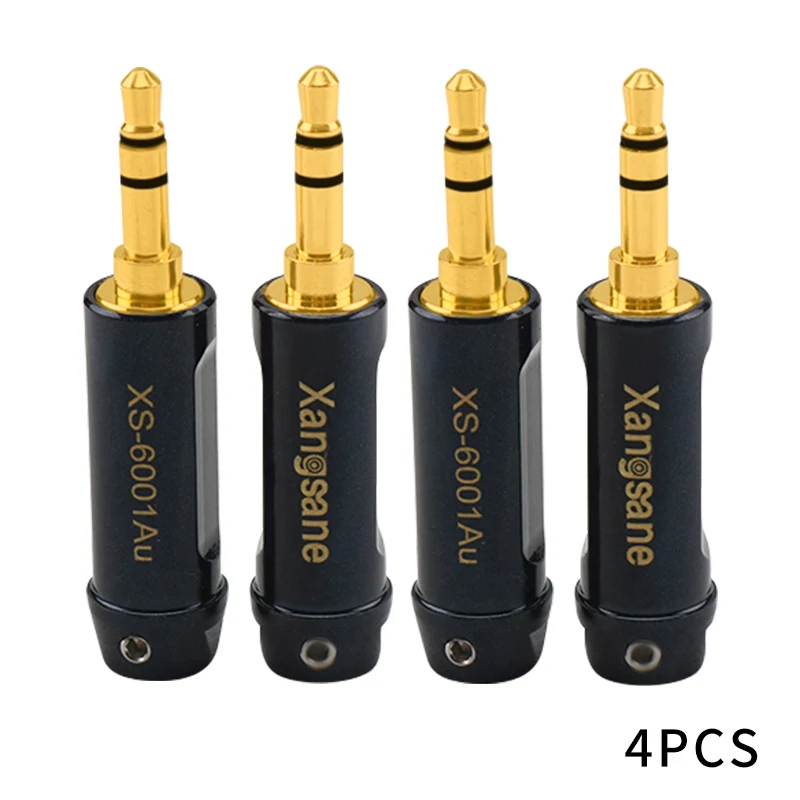Xangsane-cable auxiliar para auriculares, conector de audio de cobre puro chapado en oro de 3,5mm a línea de grabación, XS-6001Au, 2 piezas, 4 piezas