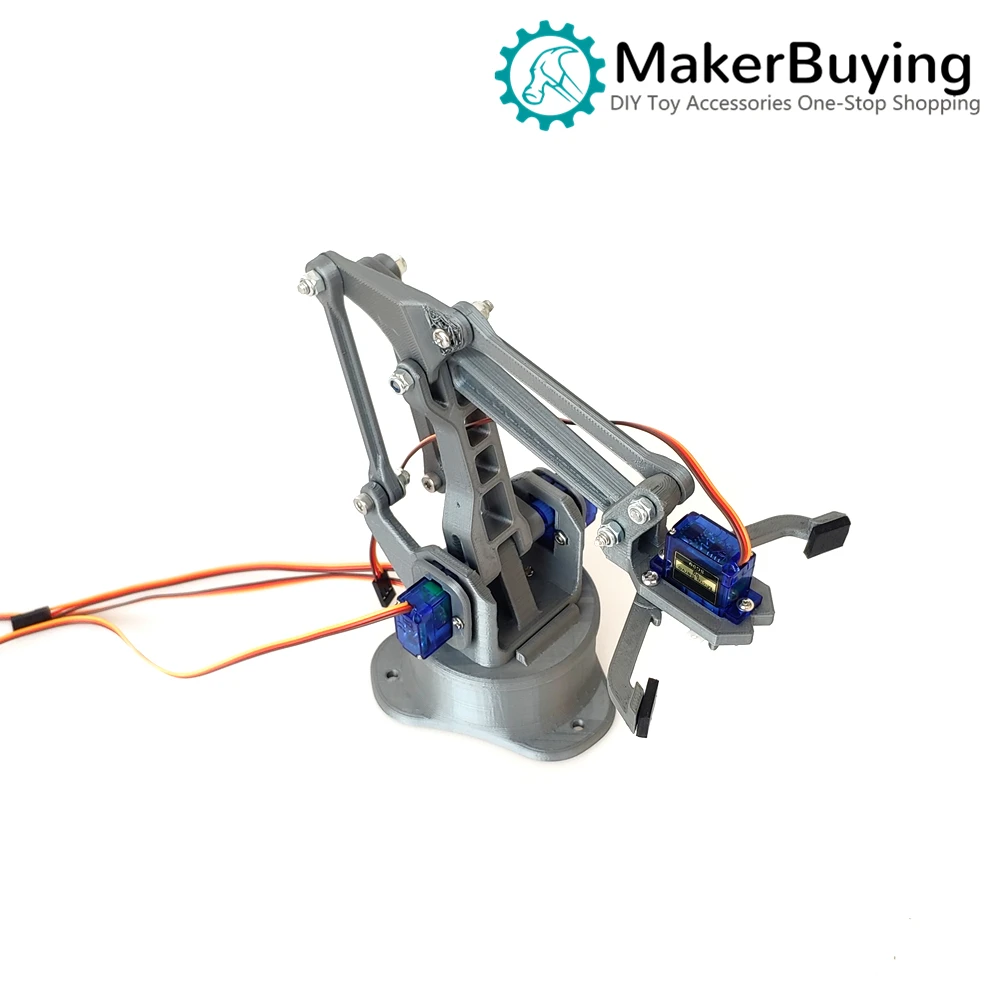 3D printing EZ silver four-degree-of-freedom manipulator arm DIY robot assembly 3D printing product SG90