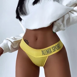 Sexy Thong Women Panties Underwear Letter Ladies Briefs Seamless Lingerie Panty Comfortable Fitness Tanga Sport T Back Size M-XL