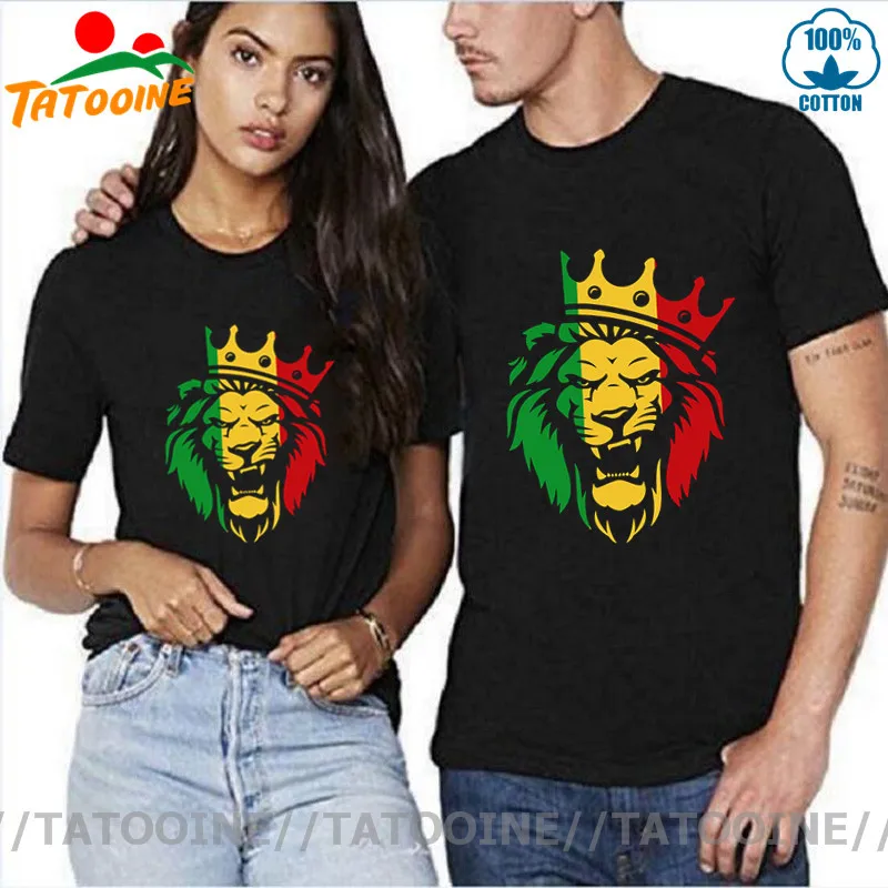 Tatooine Rasta Lion of Judah T shirt women men Rastafarian Reggae Ethiopian Lion T-shirt unisex Trend Fashion Valentine Tops Tee