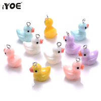 iYOE 10pcs Mix Cute Animal Duck Charms Resin Charms For Making Bracelet Earring Necklace Pendant Jewelry Supplies