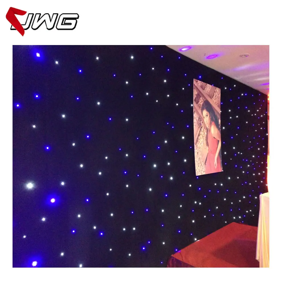 Free Shipping 5ft x 18ft  LED Star Curtain LED Starry Sky Theater Cloth Stage Wedding Party Birthday Effect