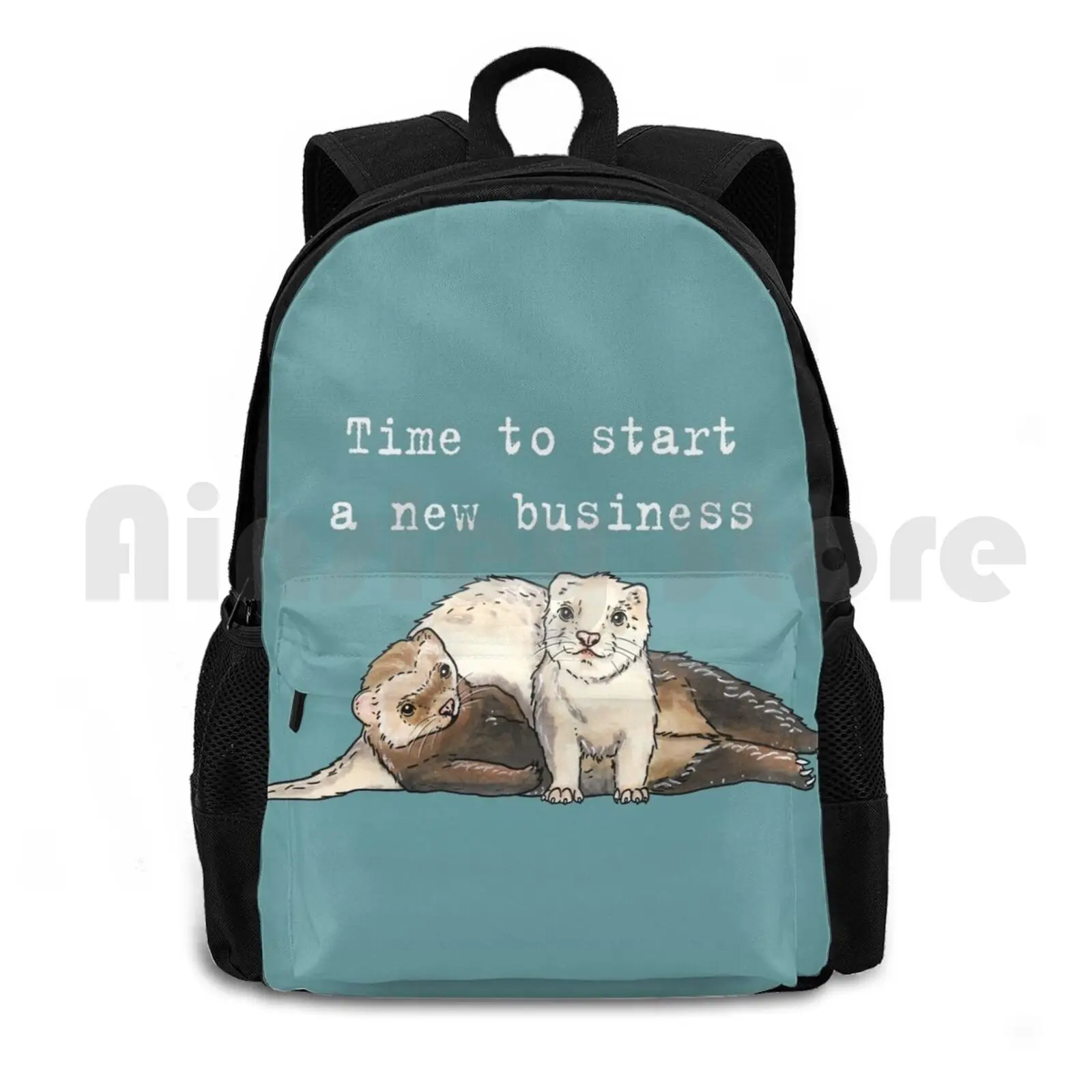 

Ferrets-Animal Series Outdoor Hiking Backpack Waterproof Camping Travel Ferret Weasel Pet Creature Family Couple Love Once Upon