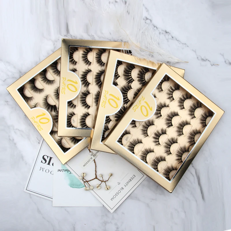 3D 밍크 속눈썹, 솜털 극적인 속눈썹 메이크업, 밍크 속눈썹, 자연스럽고 긴 인조 두꺼운 가짜 속눈썹, 5/10 쌍