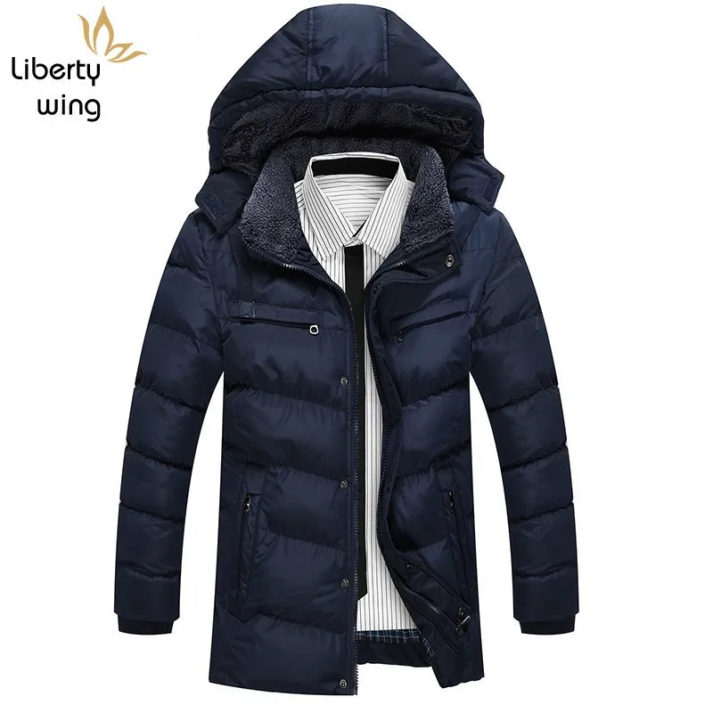 

Classic Larger Size Slim Fit Personalized With Button Zip Jacket Mens Winter Coat Jaquetas Masculina Inverno Stand Collar