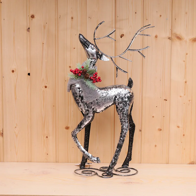 Christmas silver black gold iron deer Christmas elk reindeer mall cabinet decoration Christmas scene atmosphere props decor elk