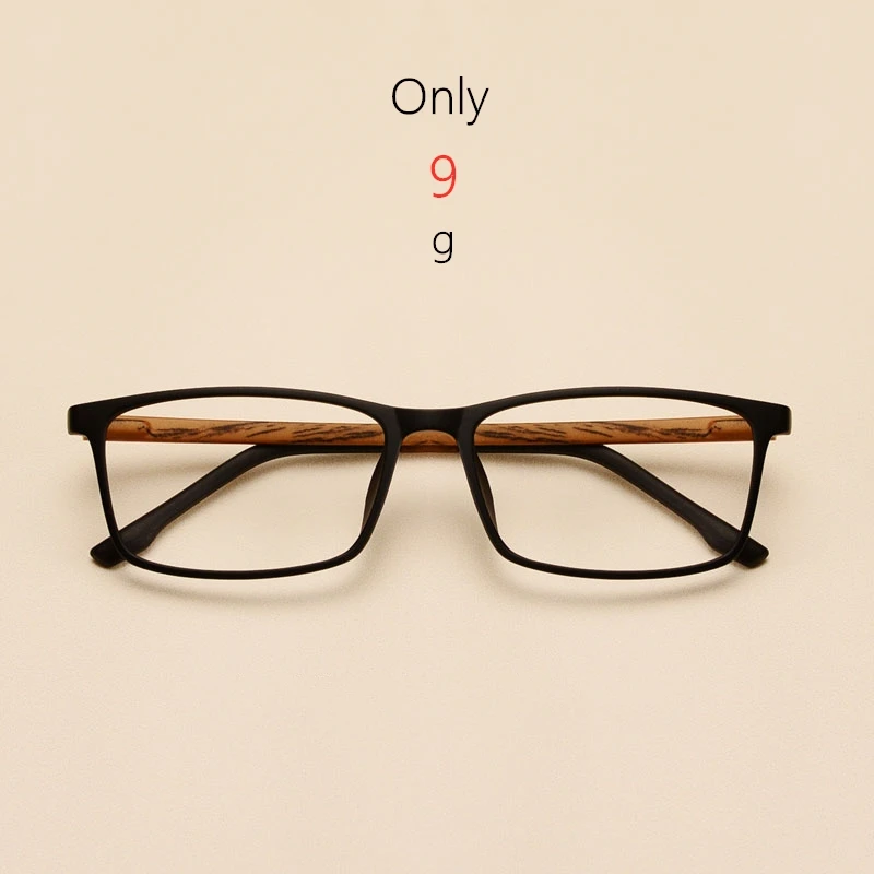 YIMARUILI Men And Women Glasses Frame Imitation Wood Grain Square Fashion Retro Optical Prescription Eyeglasses Glasses 98056