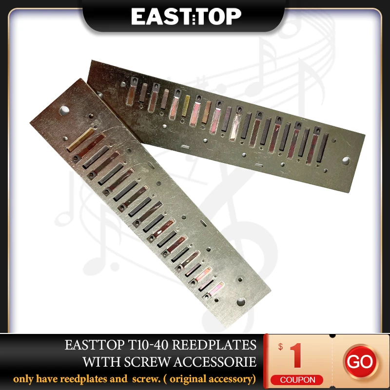 EASTTOP T10-40 Reedplates With Screw Accessories For 10 Hole 40 Tone Harmonica Musical Instruments Parts