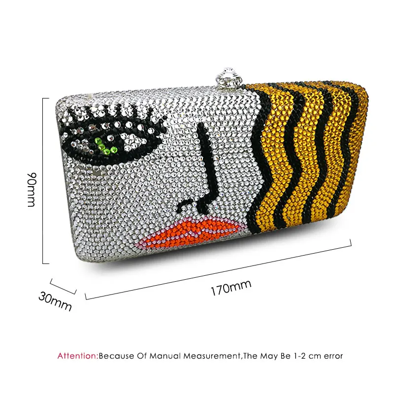 

Luxury Rhinestones Women Clutch Bags Diamonds Ladies Chain Evening Handbags Crystal Wedding Bridal Fashion Purse